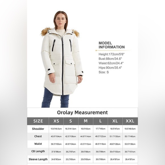 Orolay Thickened Down Parka White Sz L - Picture 13 of 13
